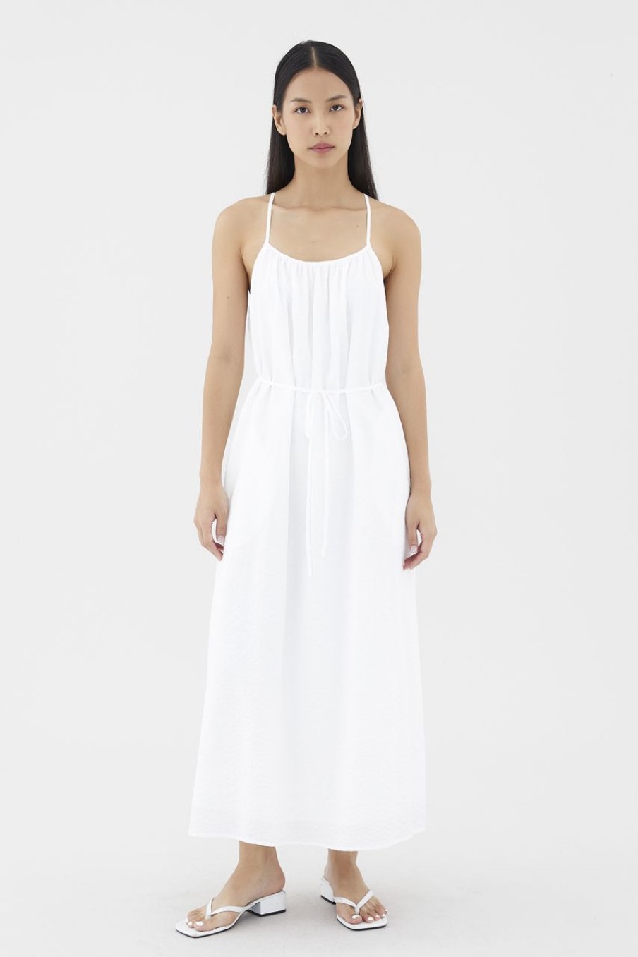 Women The Editor's Market Dresses | Adelita Tie-Back Dress White