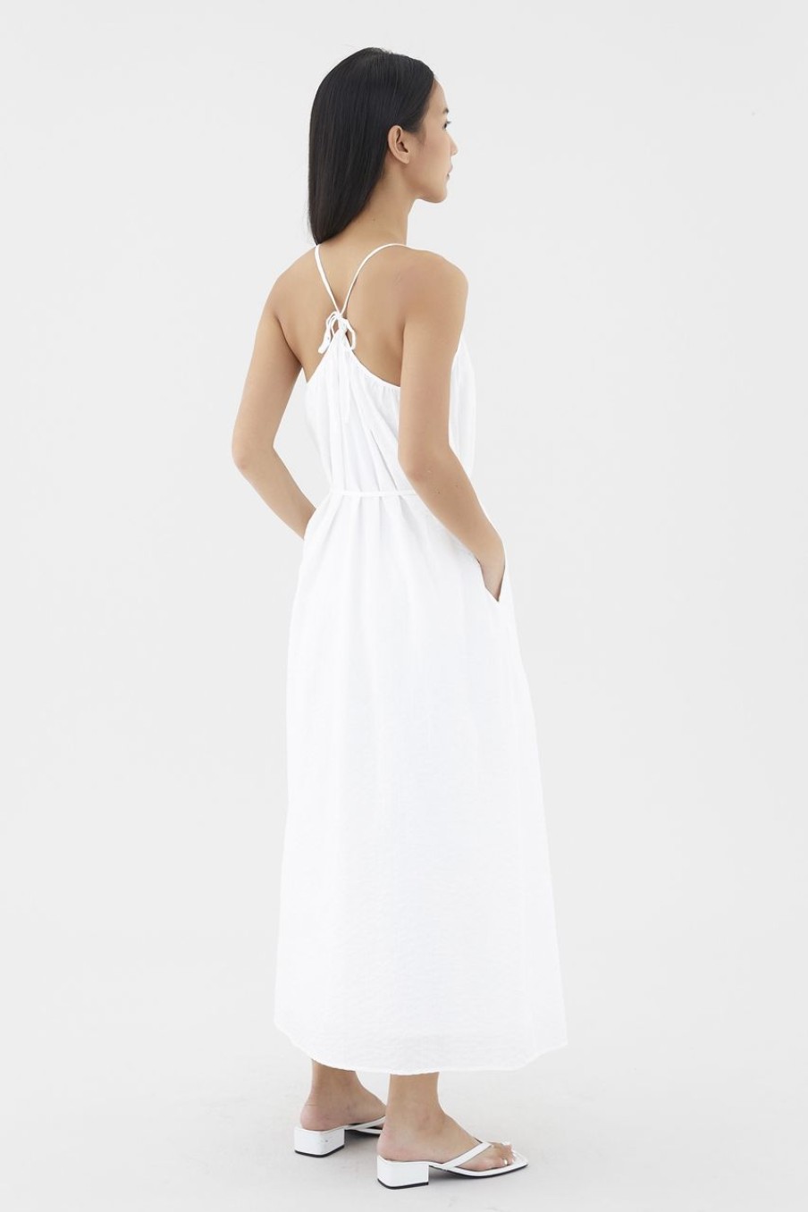 Women The Editor's Market Dresses | Adelita Tie-Back Dress White