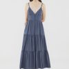 Women The Editor's Market Dresses | Cadence Bustier Tiered Dress Ash Blue