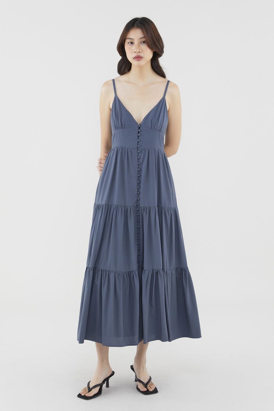 Women The Editor's Market Dresses | Cadence Bustier Tiered Dress Ash Blue