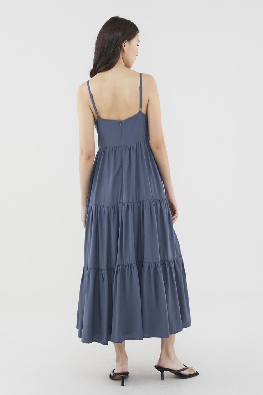 Women The Editor's Market Dresses | Cadence Bustier Tiered Dress Ash Blue