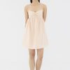 Women The Editor's Market Dresses | Lennox Linen Mini Dress Peach