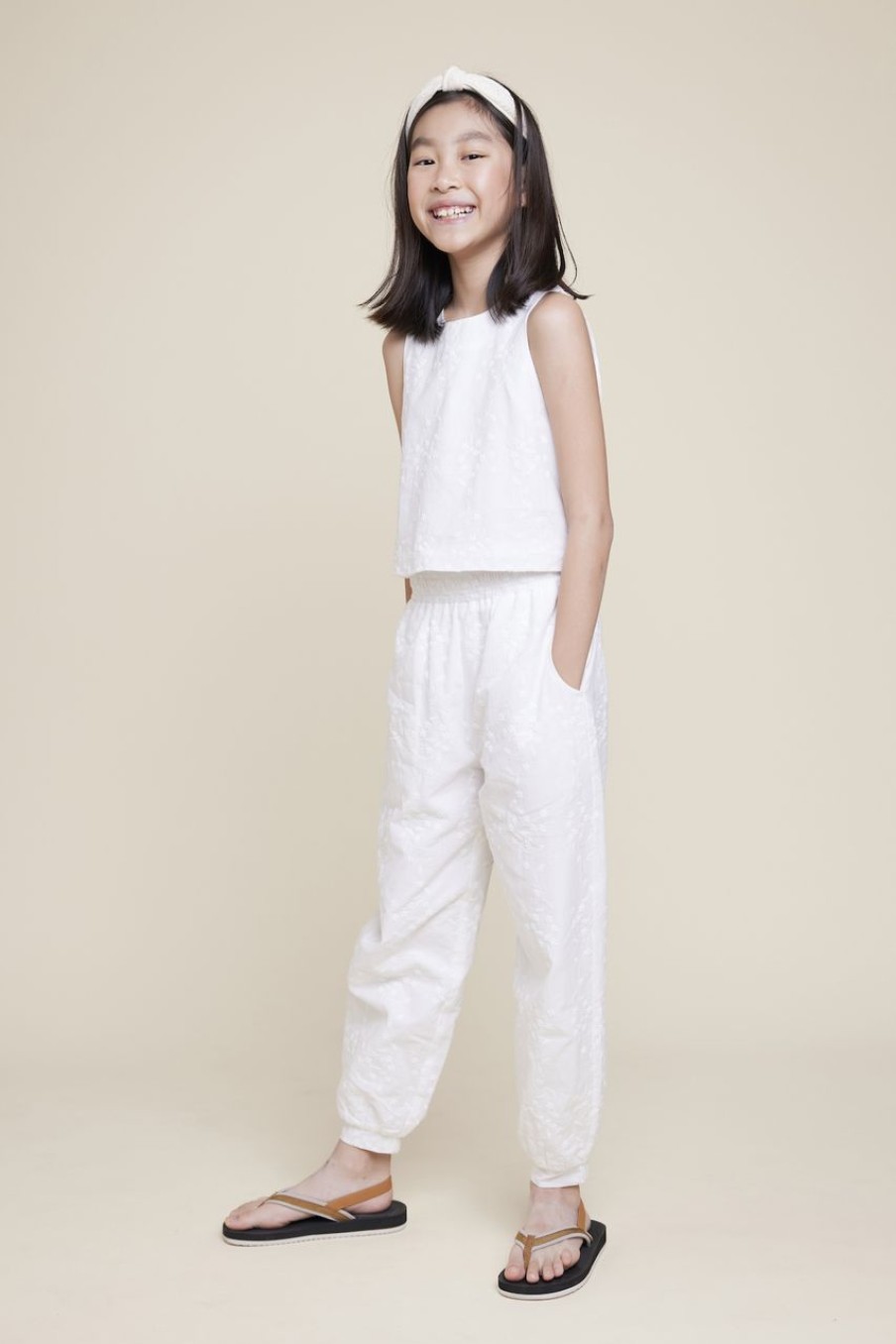 Kids Evryday Studios | Broderie Crop Blouse White