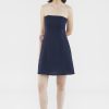 Women The Editor's Market Dresses | Margot Linen Tube Dress Navy Blue