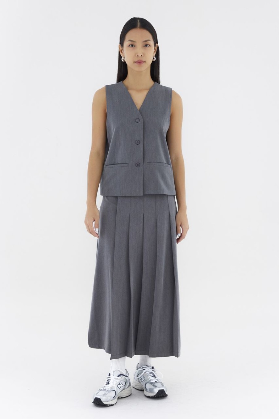 Women The Editor's Market Tops | Vemeryn Waistcoat Gunmetal