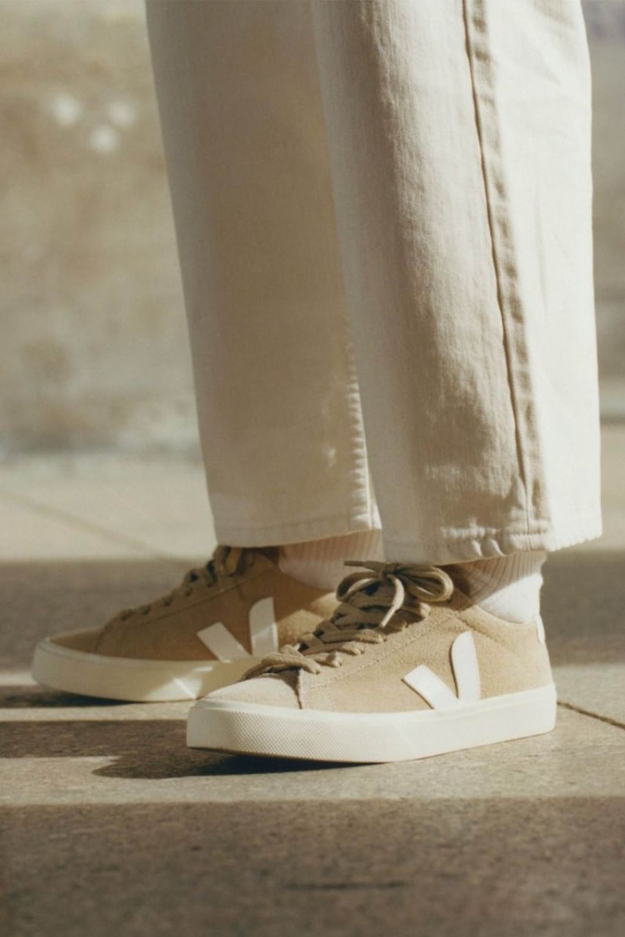 Women Veja Sneakers & Trainers | Veja Campo Suede Dune White