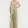 Women The Editor's Market Jumpsuits | Pamina Button Jumpsuit Pistachio