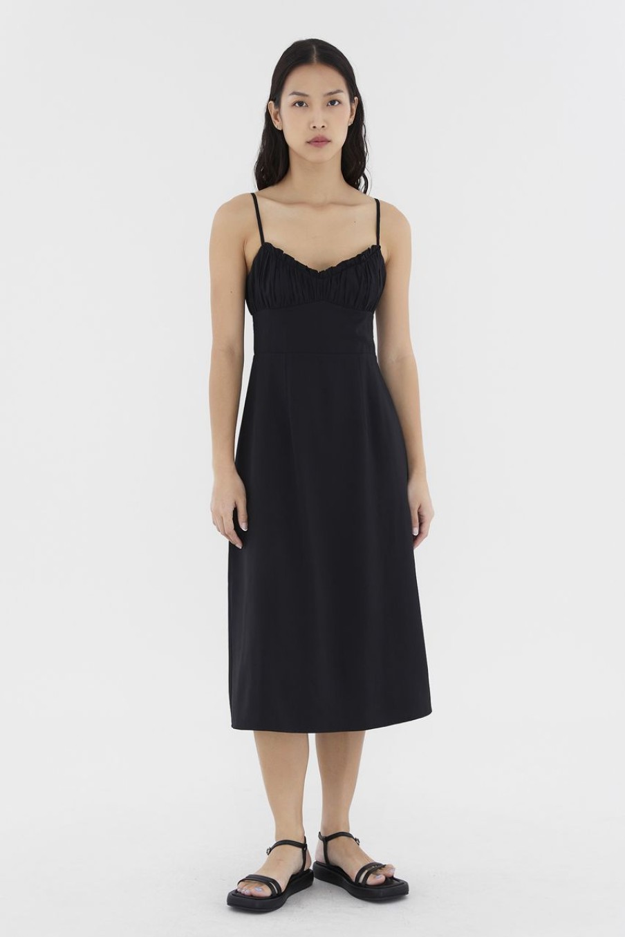 Women The Editor's Market Dresses | Charlie Ruched Dress Black