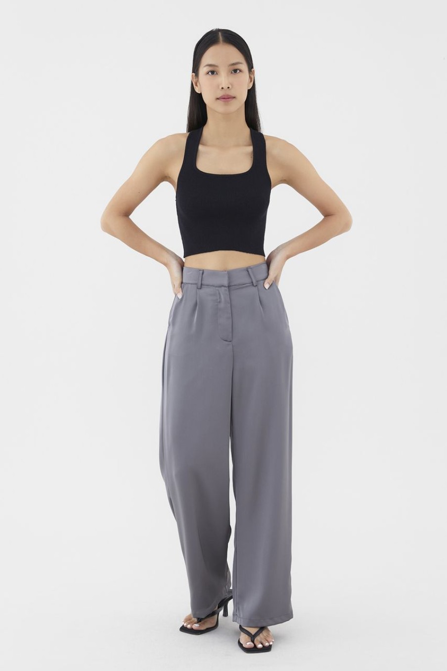 Women The Editor's Market Pants | Blair Wide-Leg Pants Elephant