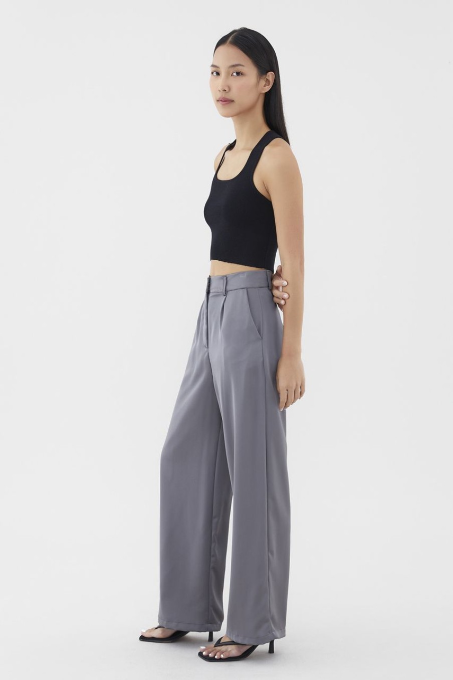 Women The Editor's Market Pants | Blair Wide-Leg Pants Elephant