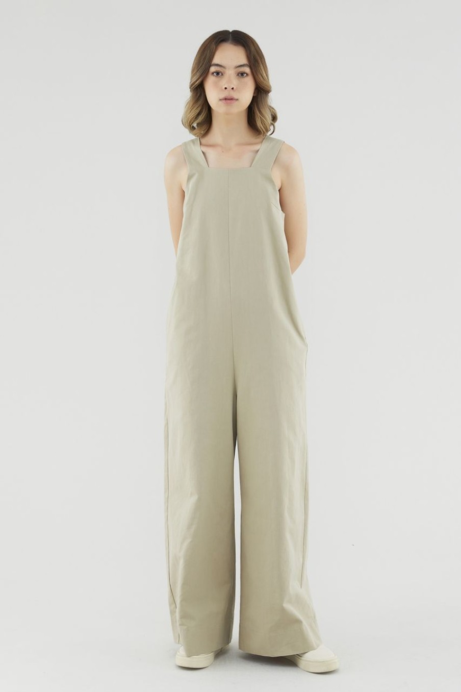 Women The Editor's Market Jumpsuits | Javiera Back Cut-Out Jumpsuit Latte