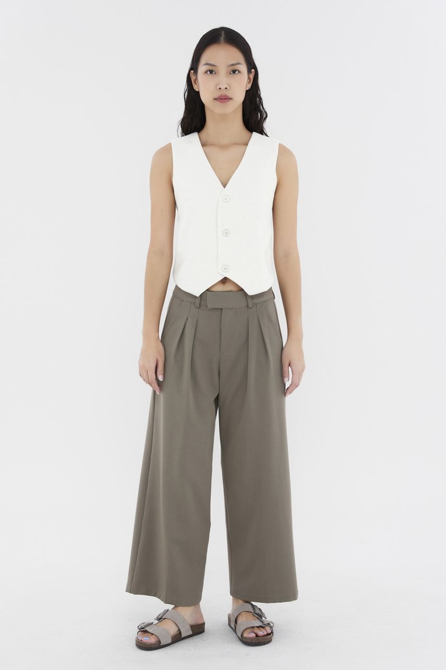 Women The Editor's Market Pants | Juralle Low-Rise Tailored Pants Umber