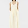 Women The Editor's Market Dresses | Aubray Linen Ruched Dress Lemon