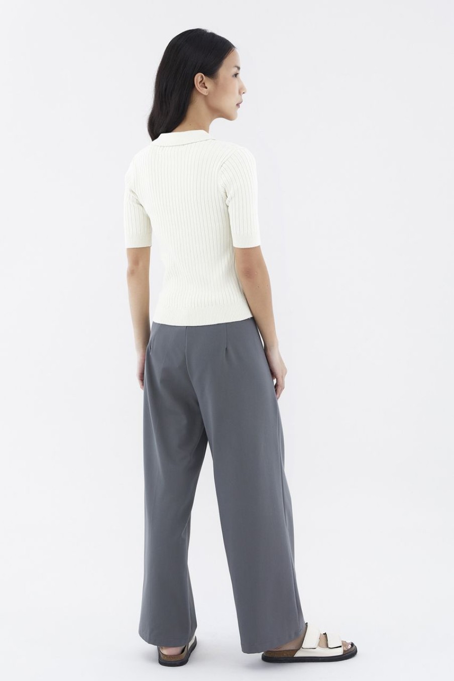 Women The Editor's Market Tops | Nodelyn Polo Knit Top Mascarpone