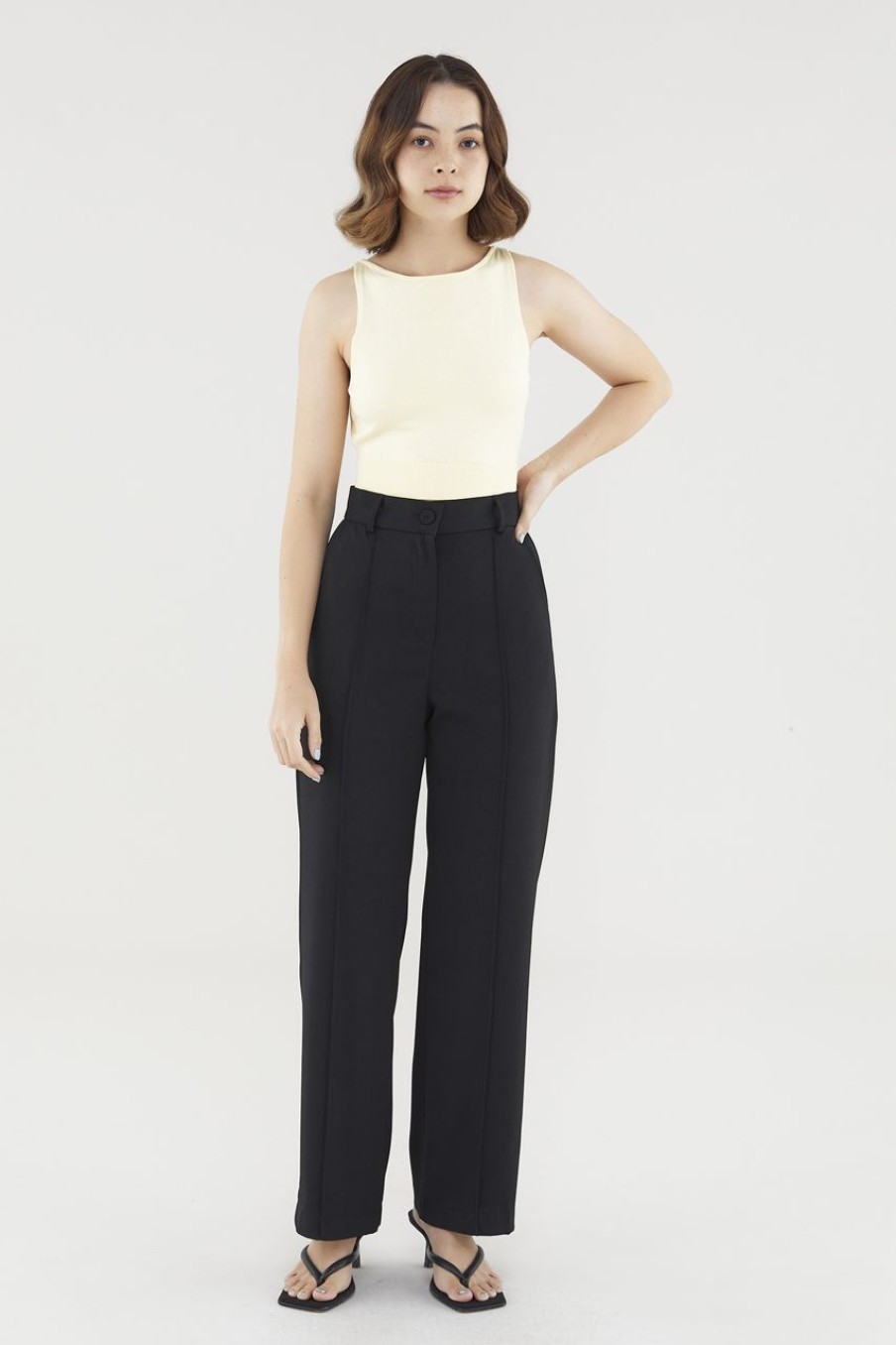 Women The Editor's Market Pants | Edelyn High-Waist Pants Black