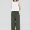 Women The Editor's Market Pants | Kaydence Wide-Leg Pants Moss Green