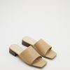 Women The Editor's Market Flats | Rhea Block Heel Slides Caramel