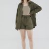 Women The Editor's Market Shorts | Ashlynn Relaxed Shorts Olive