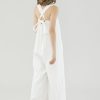 Women The Editor's Market Jumpsuits | Dorene Linen Tie-Back Jumpsuit White