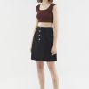 Women The Editor's Market Shorts | Goldia Buttoned Mini Skirt Black