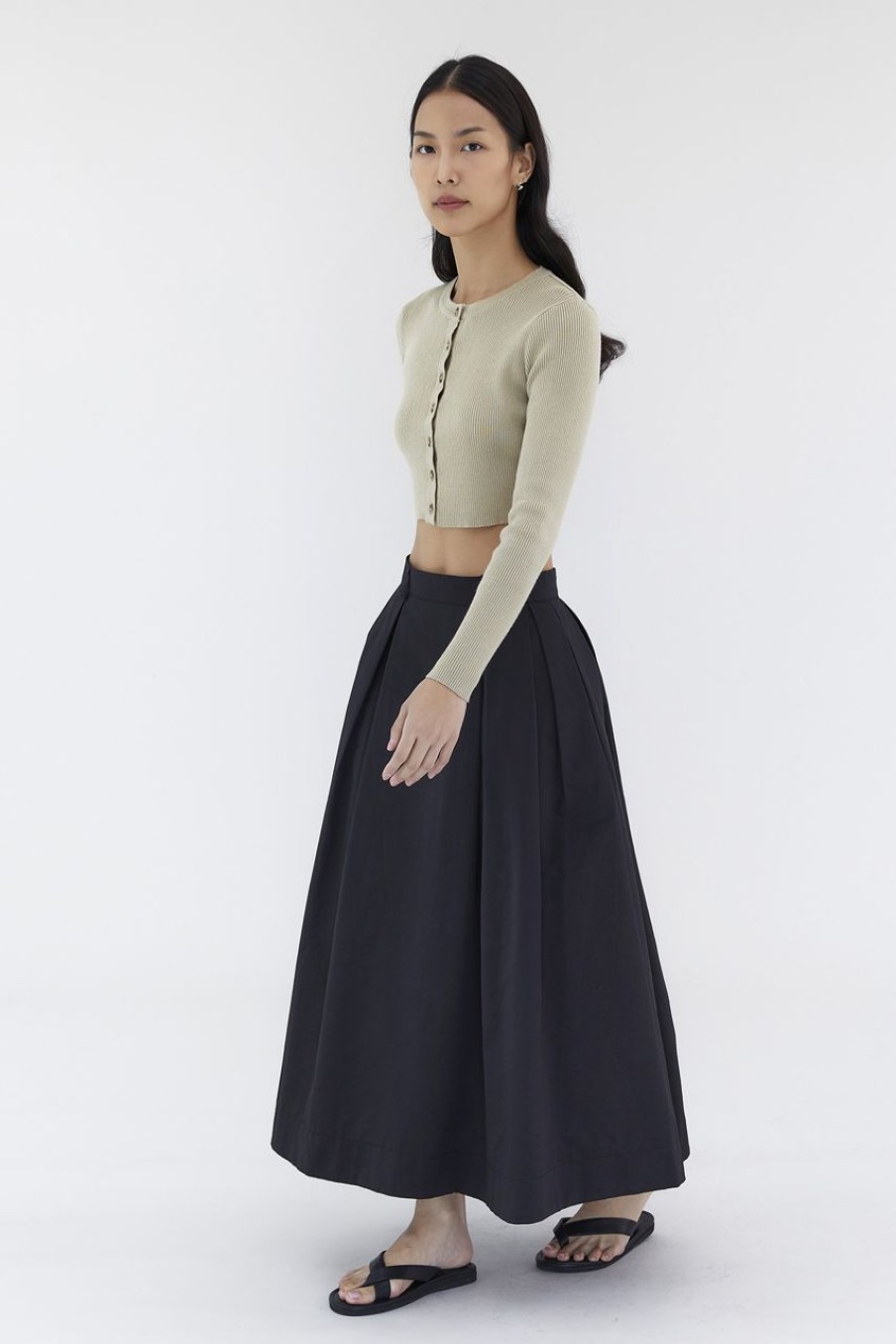 Women The Editor's Market Skirts | Savana Box-Pleat Skirt Black