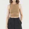 Women The Editor's Market Tops | Stella Knit Crop Top Camel