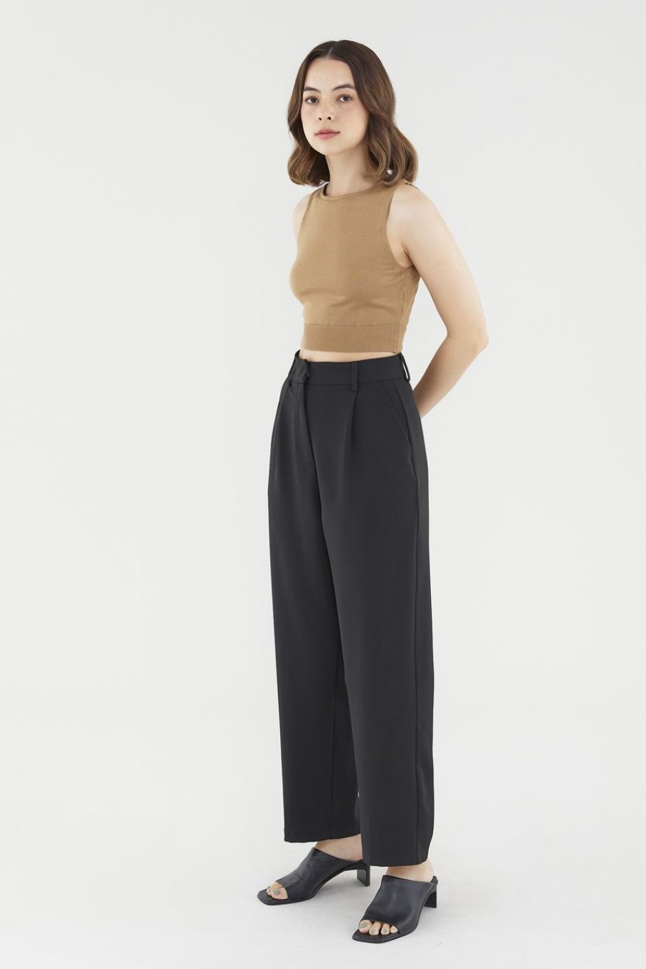 Women The Editor's Market Tops | Stella Knit Crop Top Camel