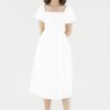 Women The Editor's Market Dresses | Bethenny Puff-Sleeve Dress White