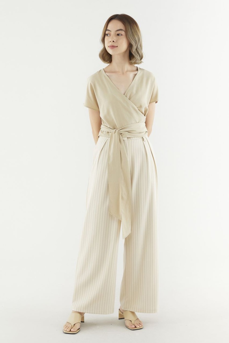 Women The Editor's Market Pants | Otelia Pinstripe Pants Cream/Black Stripes