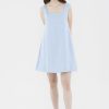 Women The Editor's Market Dresses | Kasey Linen Shift Short Dress Dolphin