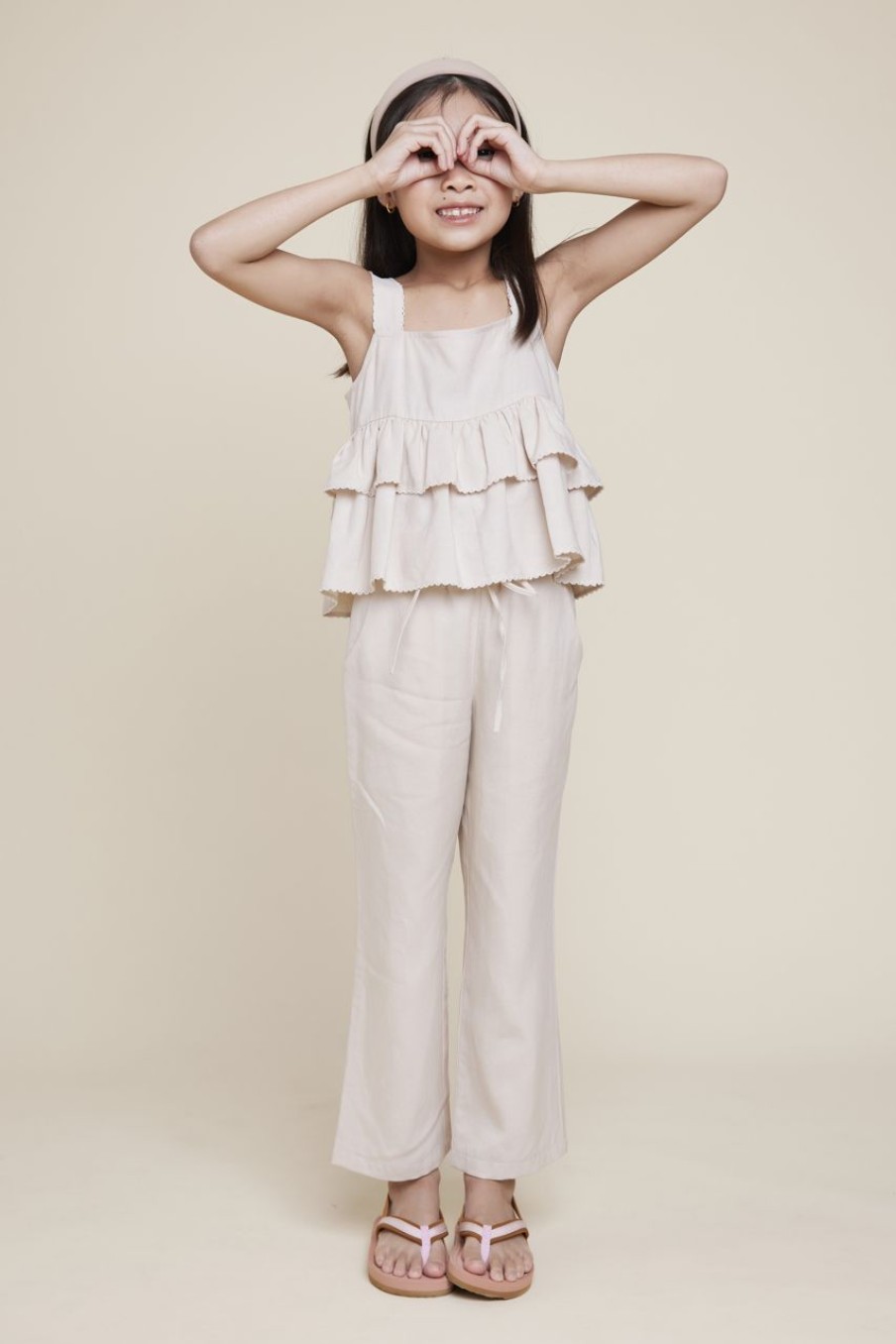 Kids Evryday Studios | Scalloped Tiered Top Sand