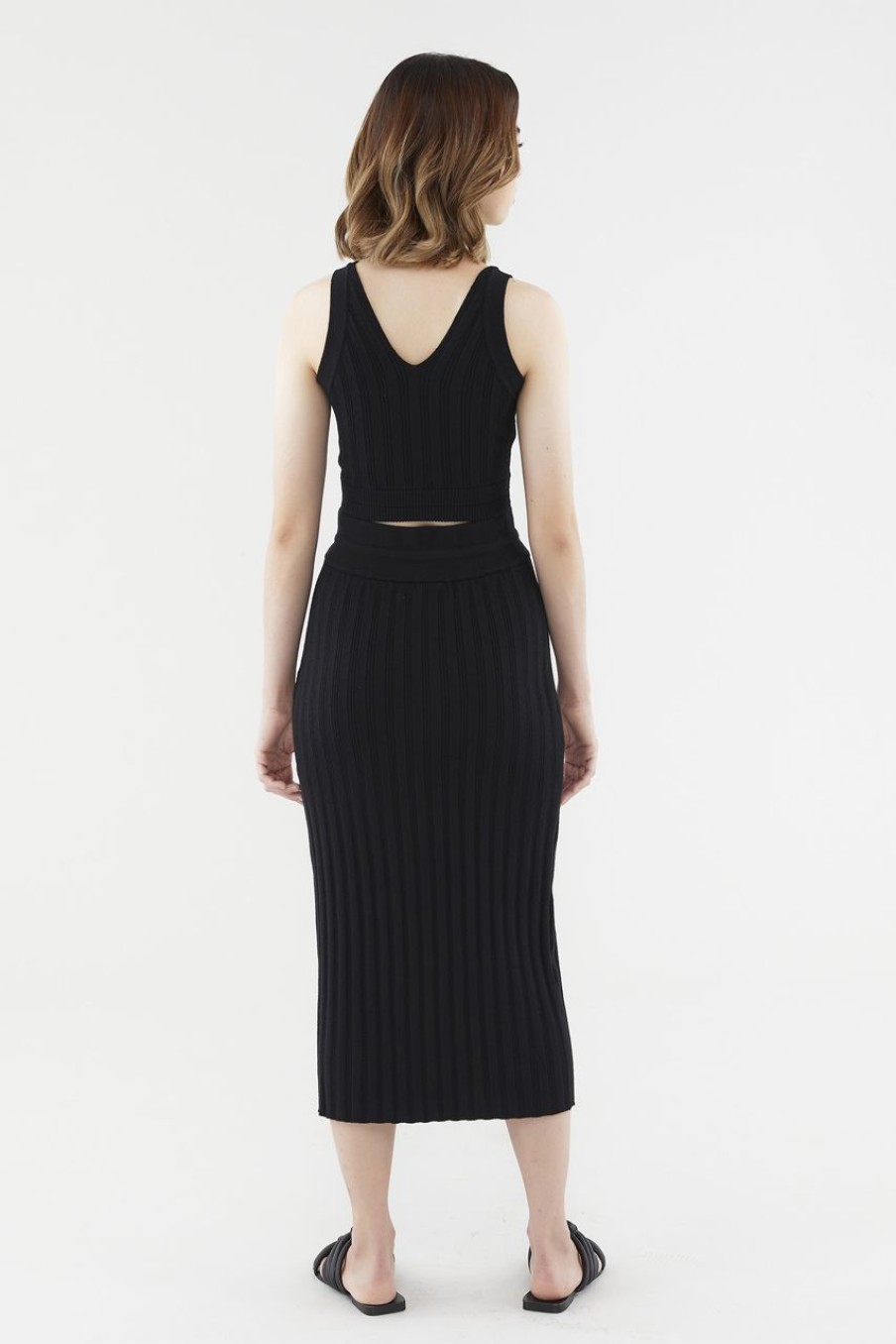 Women The Editor's Market Skirts | Hollis Ribbed Skirt Black