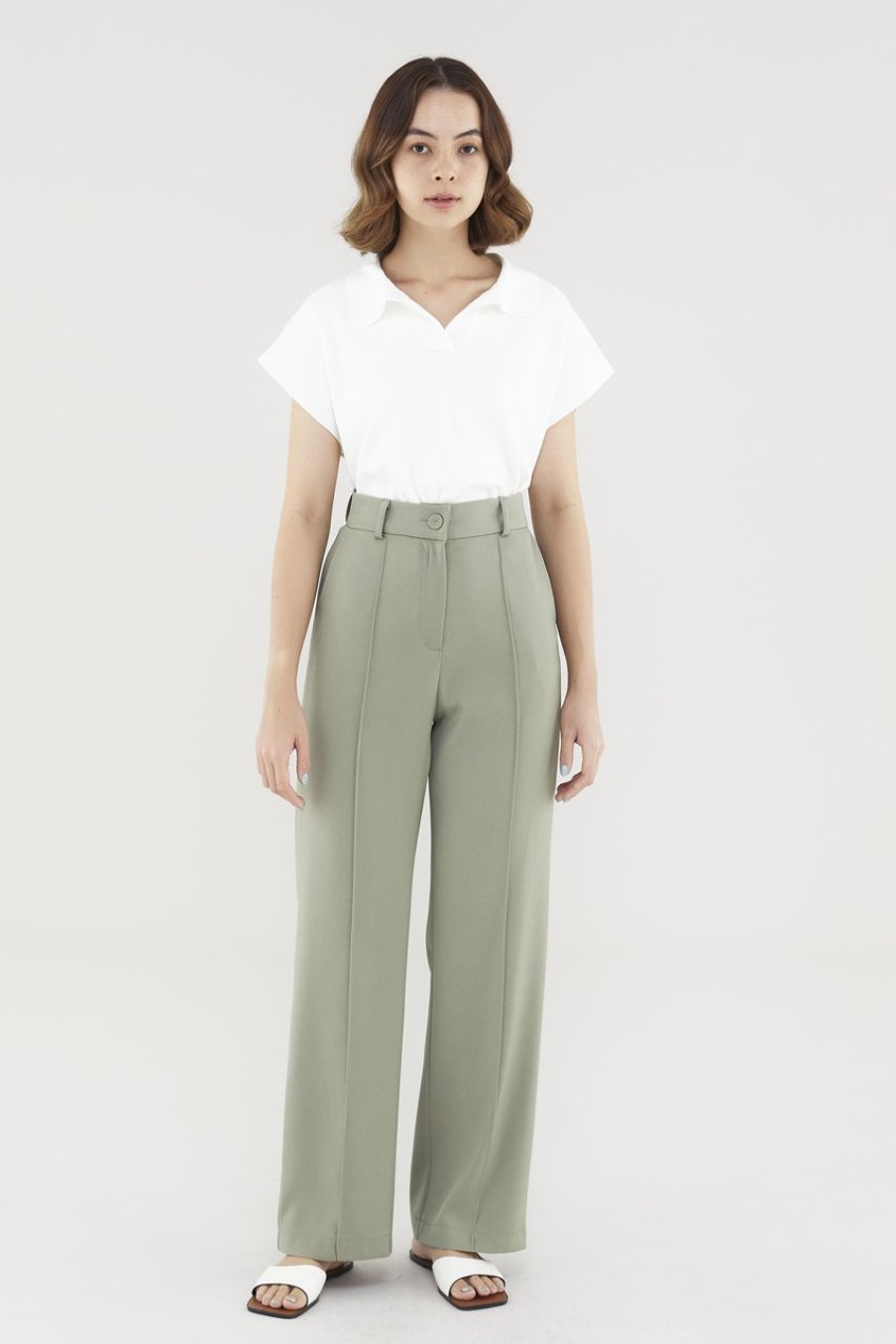 Women The Editor's Market Pants | Edelyn High-Waist Pants Sage