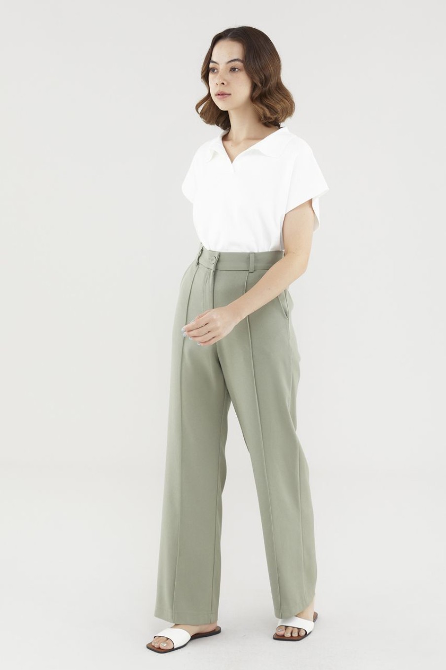 Women The Editor's Market Pants | Edelyn High-Waist Pants Sage