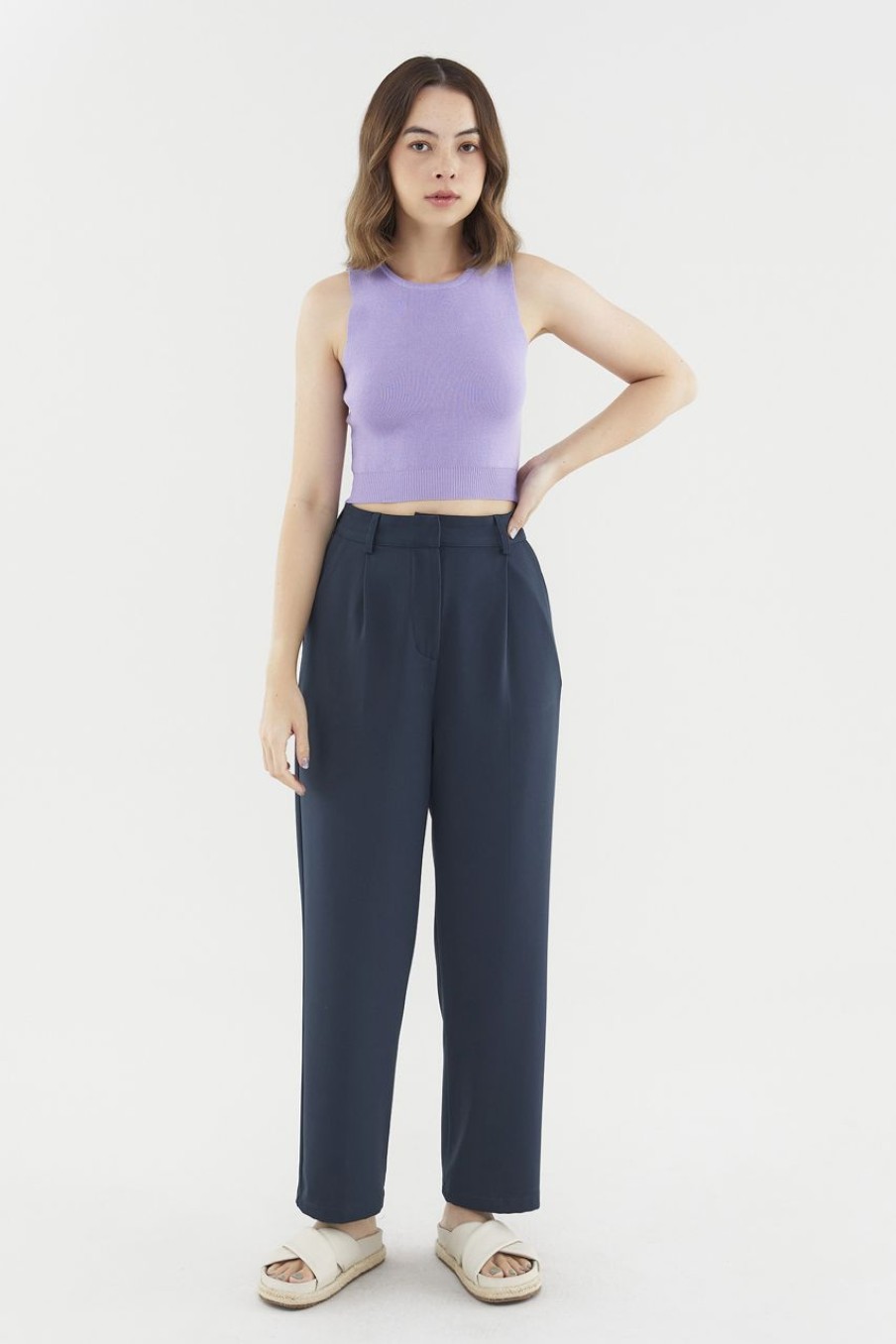 Women The Editor's Market Pants | Ricca Tapered Pants Navy Blue