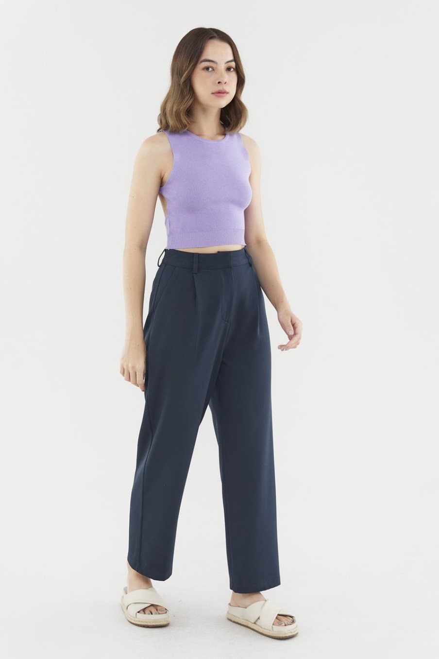 Women The Editor's Market Pants | Ricca Tapered Pants Navy Blue