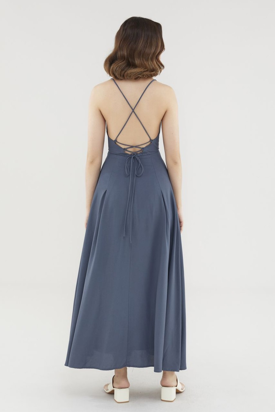 Women The Editor's Market Dresses | Ferlyn Back-Tie Dress Ash Blue