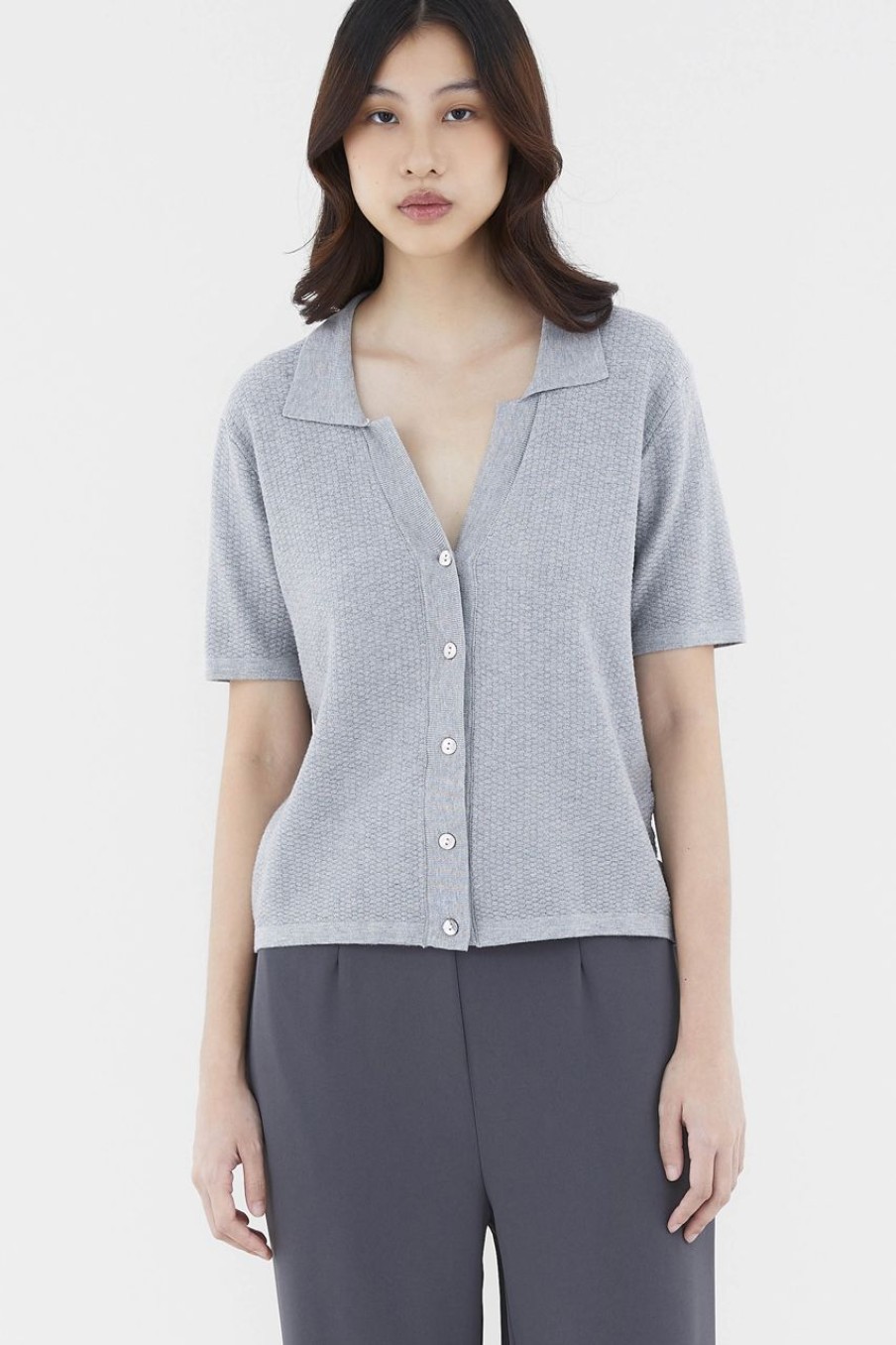 Women The Editor's Market Tops | Avery Polo Top Storm