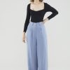 Women The Editor's Market Pants | Mildred Linen Wide-Leg Pants Steel Blue