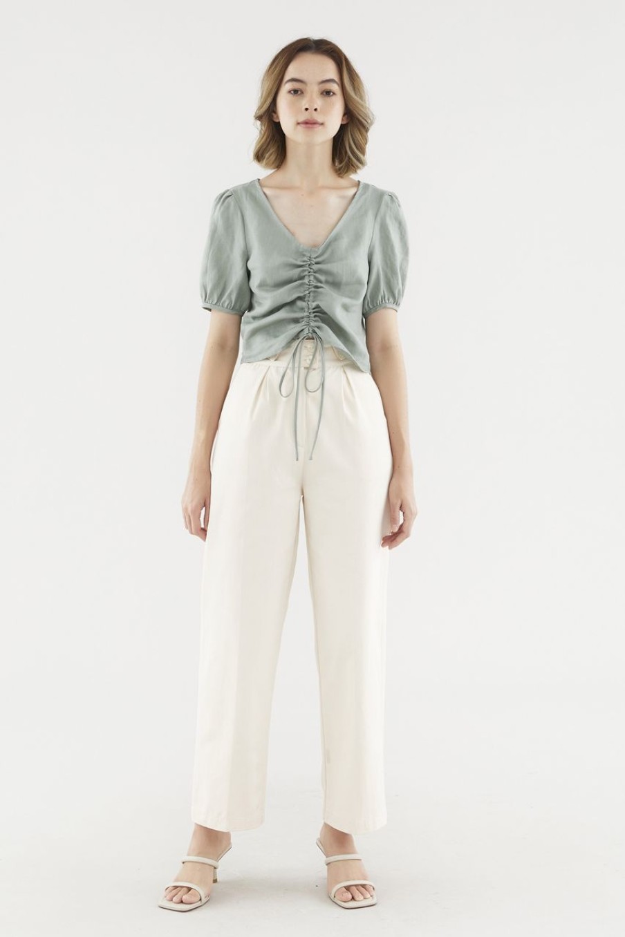 Women Palette Pants | Carter Front-Fold Pants Apricot