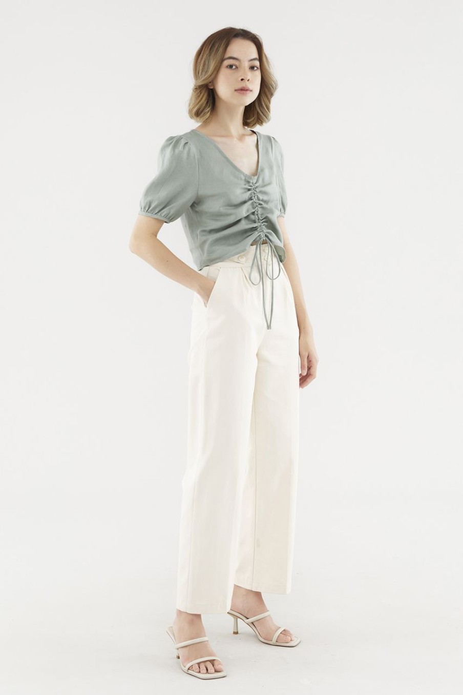 Women Palette Pants | Carter Front-Fold Pants Apricot