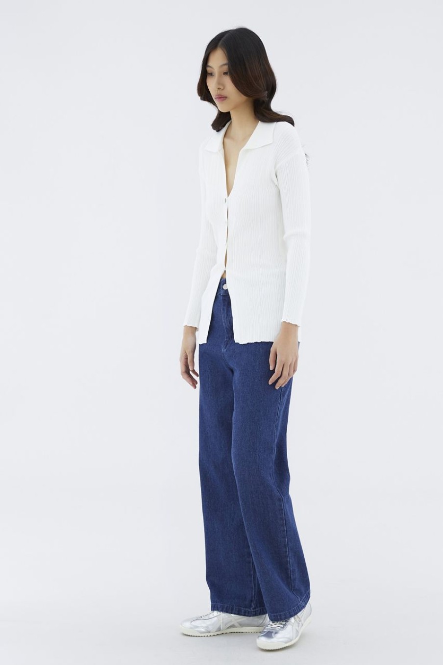 Women The Editor's Market Tops | Quicinda Longline Knit Top White