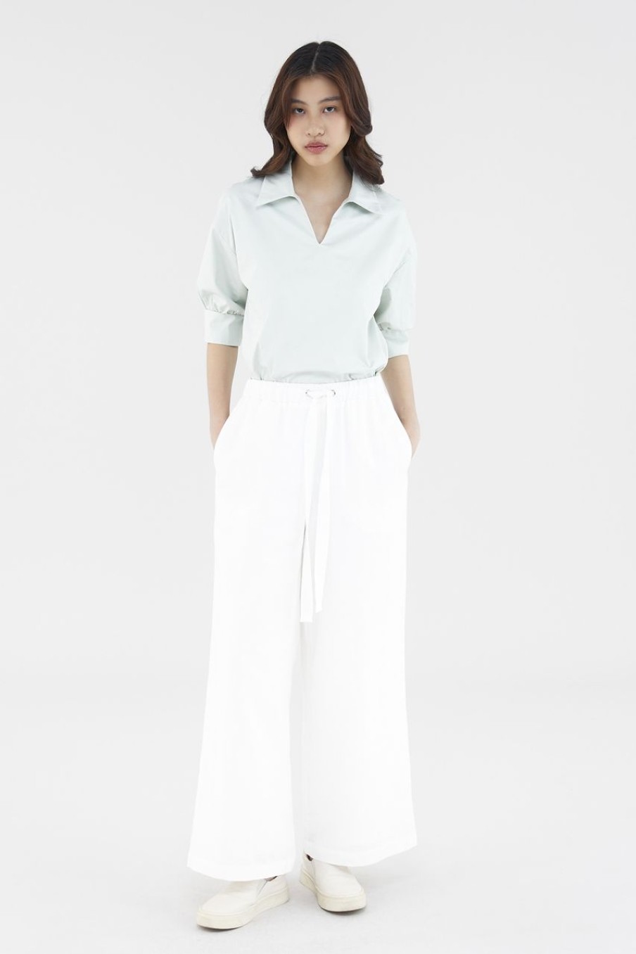 Women The Editor's Market Pants | Sirena Drawstring Pants White