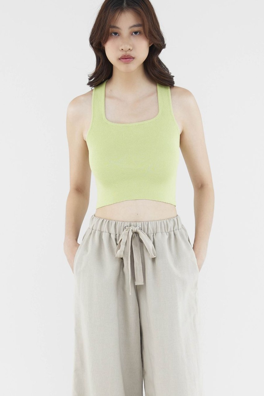 Women The Editor's Market Tops | Dayna Cross Back Top Pistachio