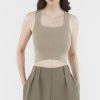 Women The Editor's Market Tops | Dayna Cross Back Top Taupe