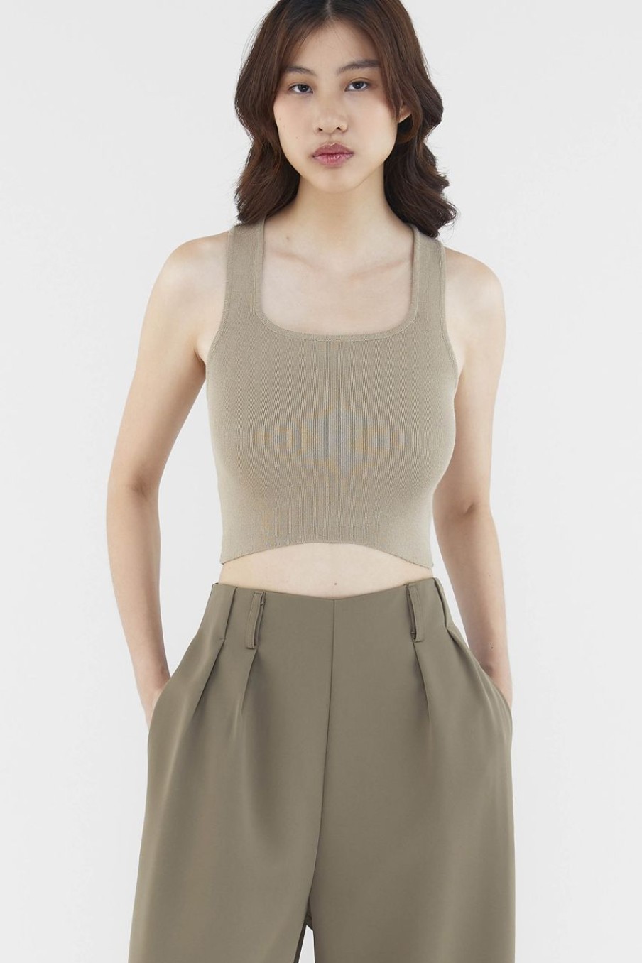 Women The Editor's Market Tops | Dayna Cross Back Top Taupe