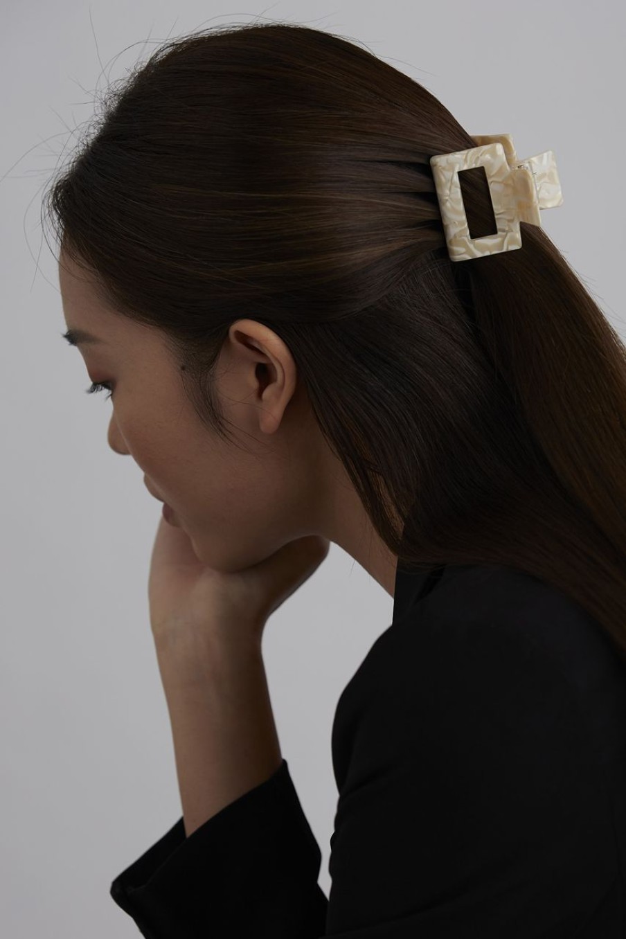 Women Afterall Hair Accessories | Debby Hair Claw Ivory Marble