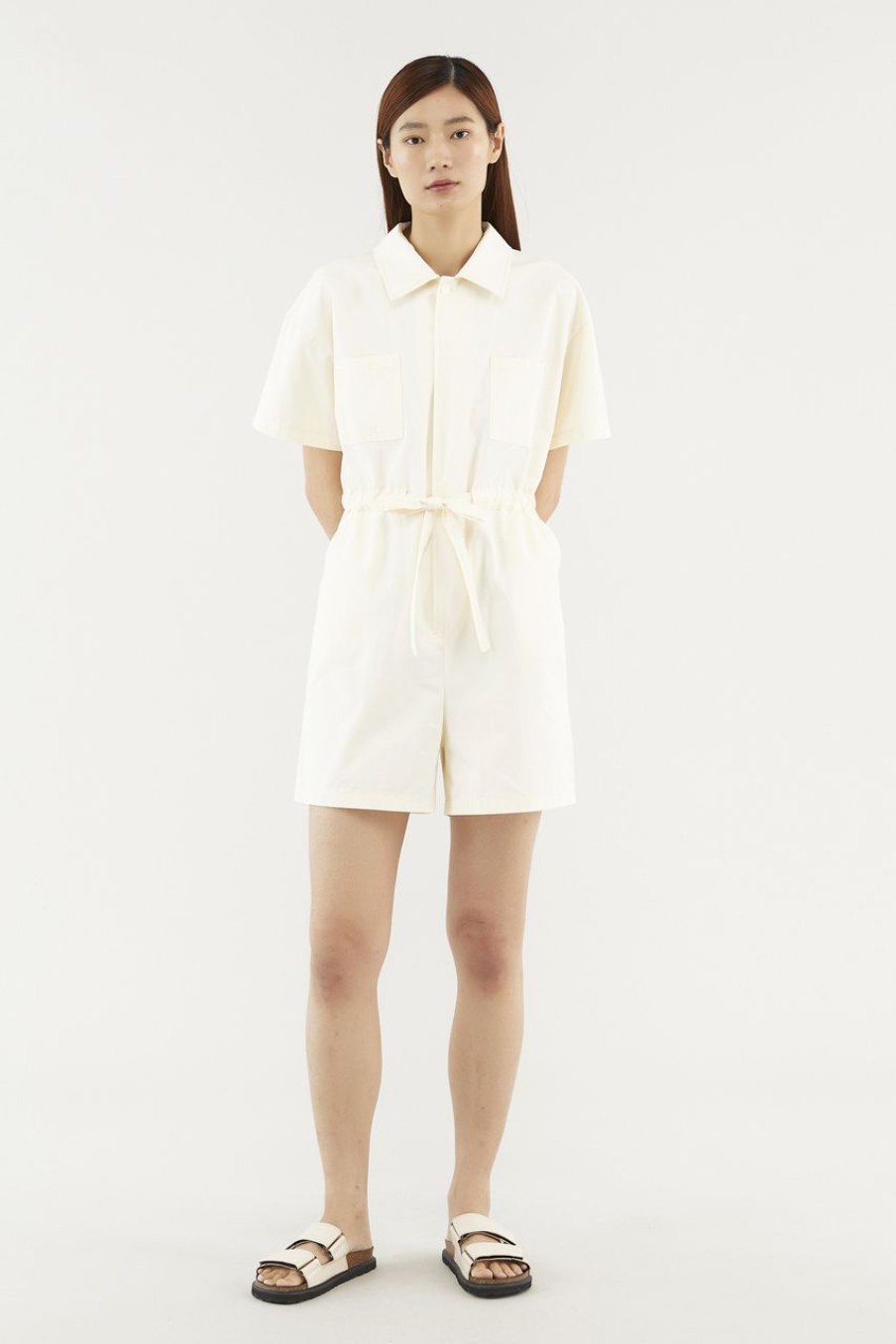 Women The Editor's Market Jumpsuits | Kynlee Shirt Jumpsuit Cream