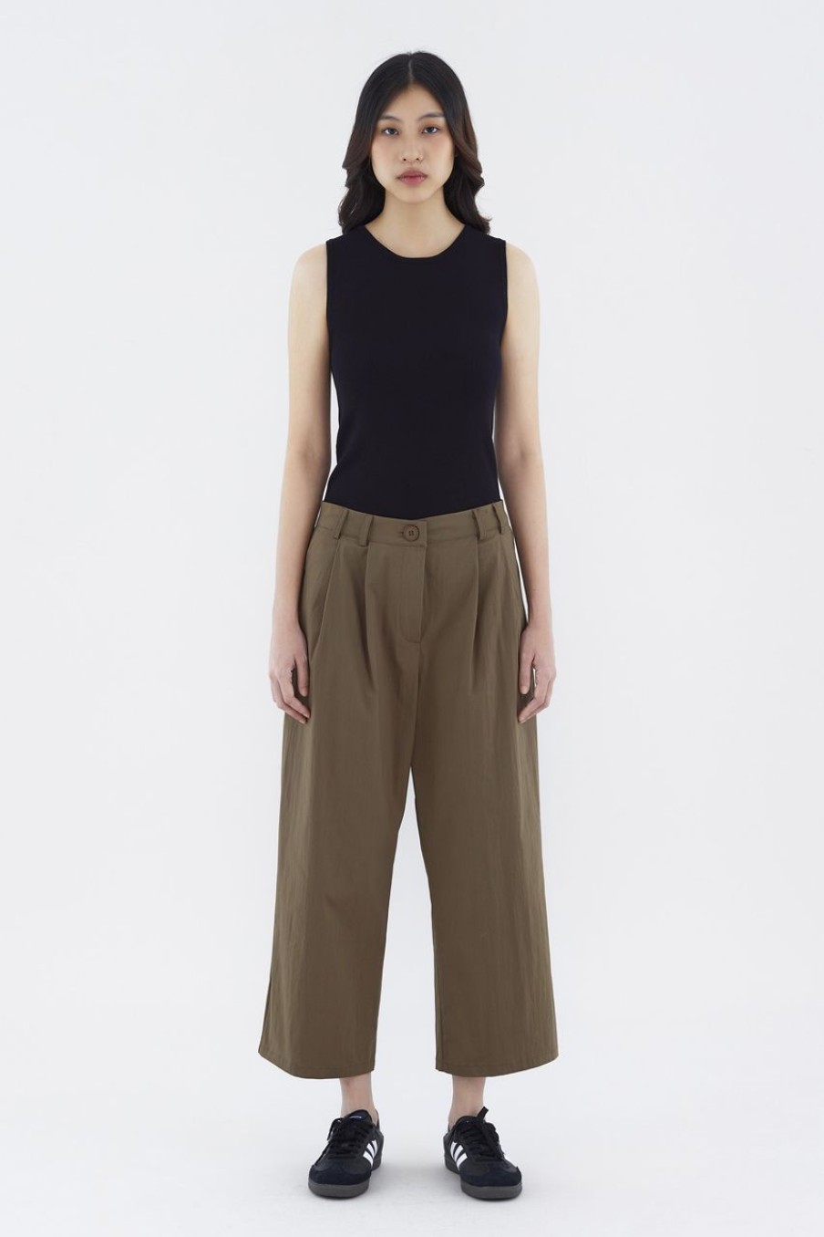 Women The Editor's Market Pants | Adraena Low-Rise Crop Pants Umber