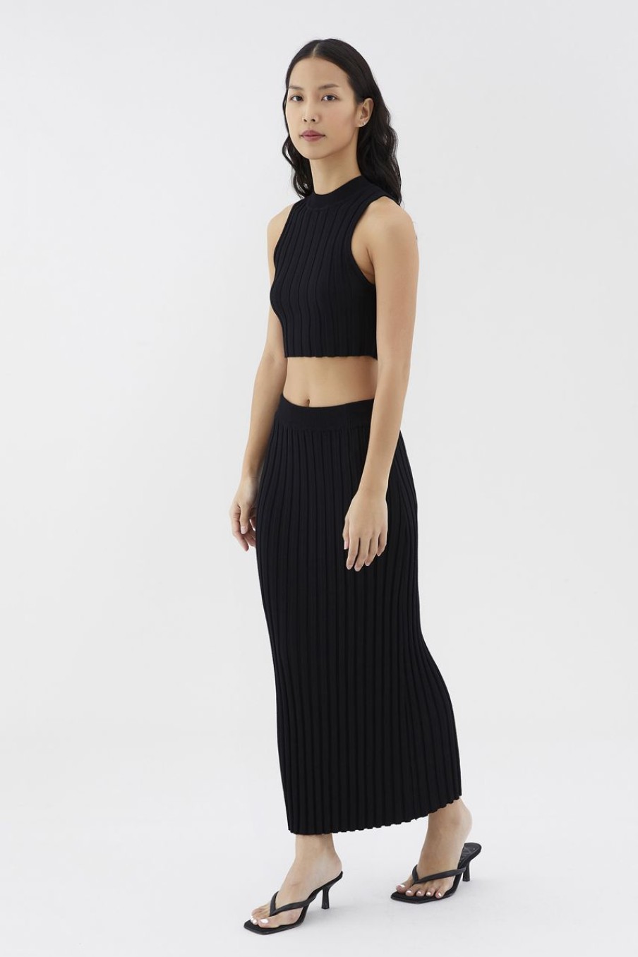 Women The Editor's Market Skirts | Nabilyn Knit Pencil Skirt Black